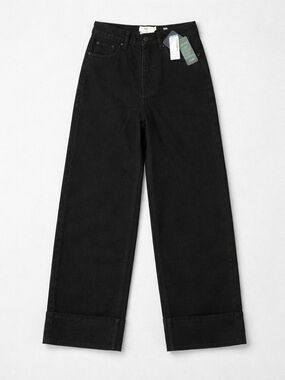 Twik Simons Wide Leg Black Jeans High Rise | Size 24 | NEW with Tags